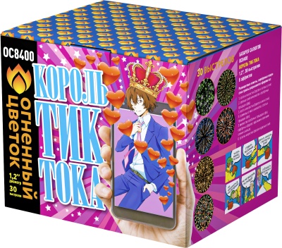 Король Тик-Тока Батарея салютов купить в Циолковском | ciolkovskij.salutsklad.ru